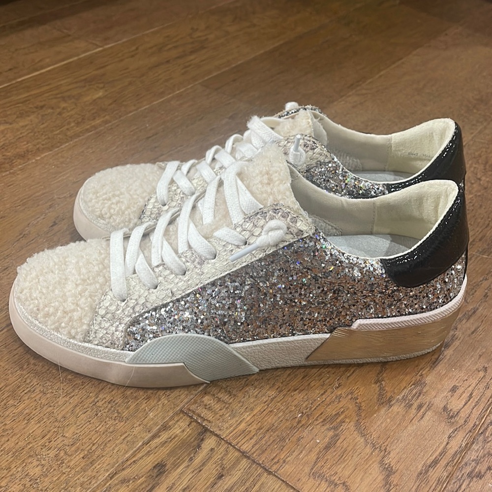 Dolce Vita Plush Sneakers with multi color sparkle